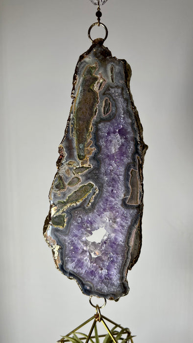 SLICED AMETHYST GEODE SUN CATCHER + GOLD