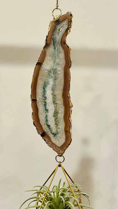 SLICED GEODE SUN CATCHER + GOLD