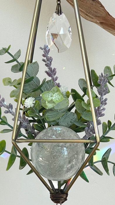 CLEAR QUARTZ SPHERE SUN CATCHER