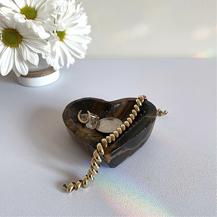 TIGER'S EYE BOWL + HEART