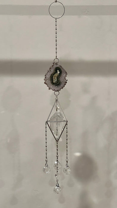 SILVER STALACTITE SUN CATCHER + MOON CHARM