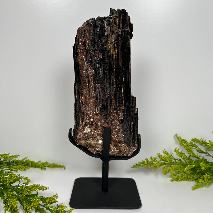 BLACK TOURMALINE + METAL STAND #2