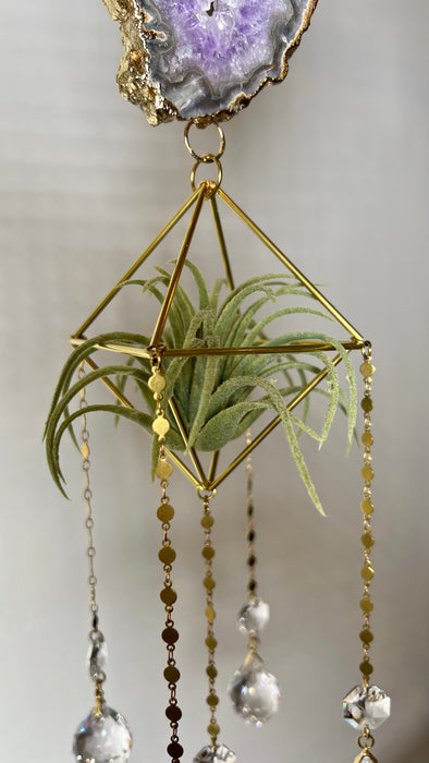 SLICED AMETHYST GEODE SUN CATCHER + GOLD