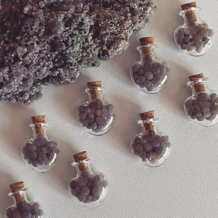 GRAPE AGATE + MINI HEART