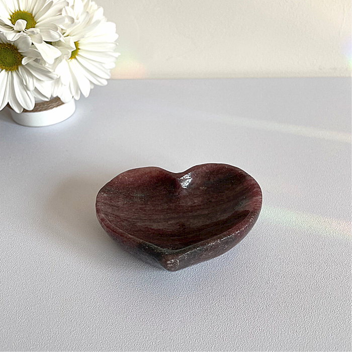 STRAWBERRY QUARTZ BOWL + HEART