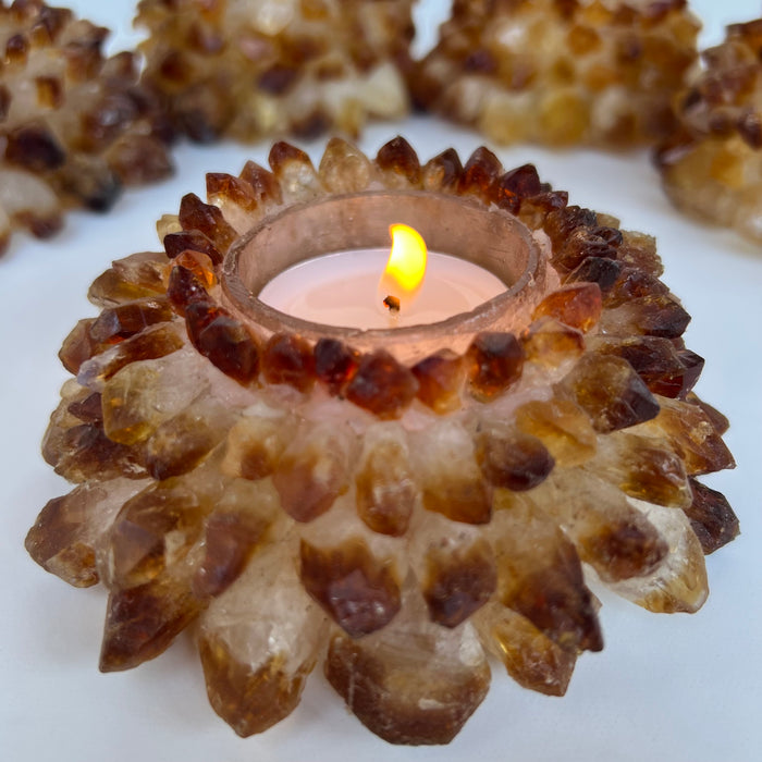 CITRINE POINT CANDLE HOLDER + SMALL