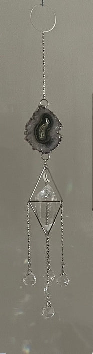 SILVER STALACTITE SUN CATCHER + MOON CHARM