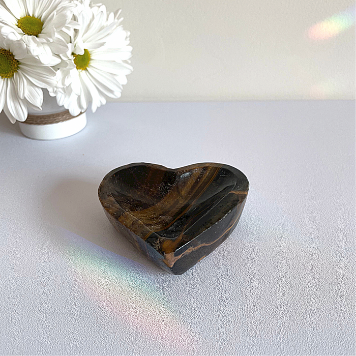 TIGER'S EYE BOWL + HEART