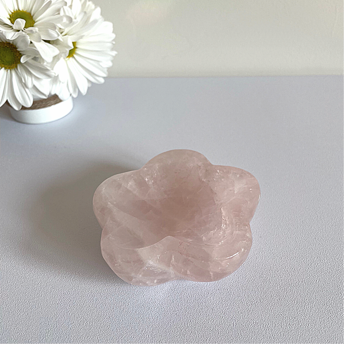 ROSE QUARTZ BOWL + FLOWER #1