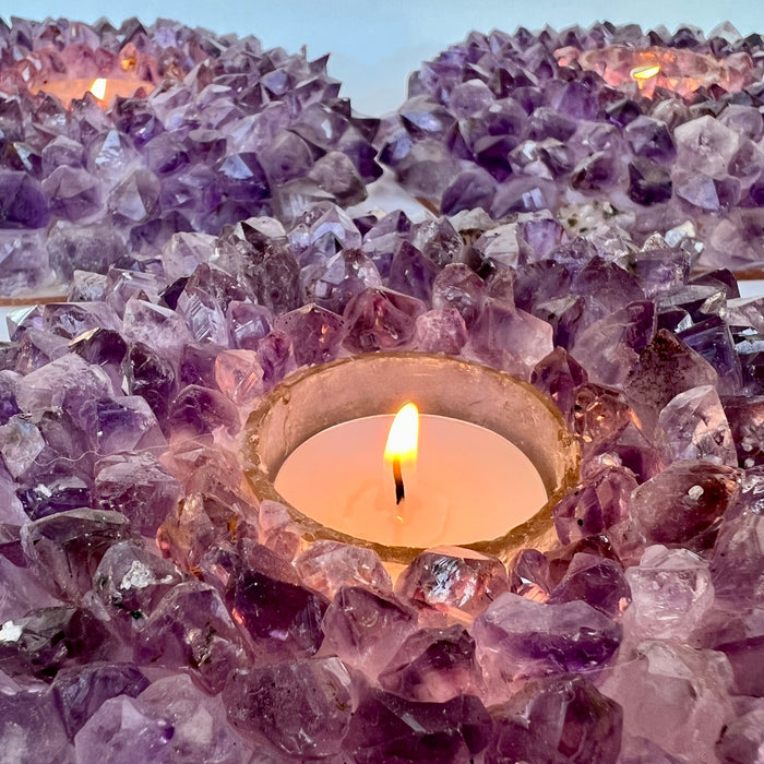 AMETHYST POINT CANDLE HOLDER + LARGE