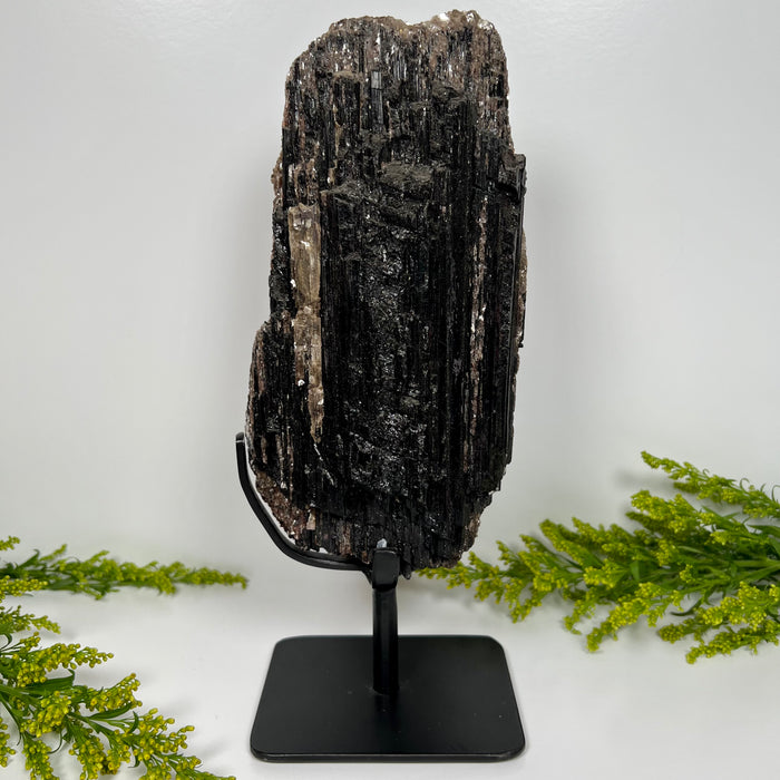 BLACK TOURMALINE + METAL STAND #1