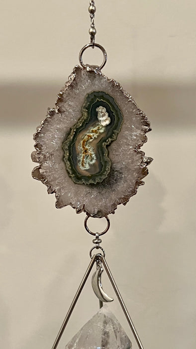 SILVER STALACTITE SUN CATCHER + MOON CHARM