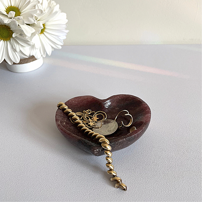 STRAWBERRY QUARTZ BOWL + HEART