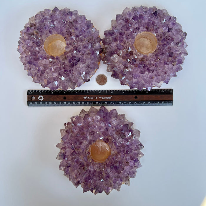 AMETHYST POINT CANDLE HOLDER + LARGE