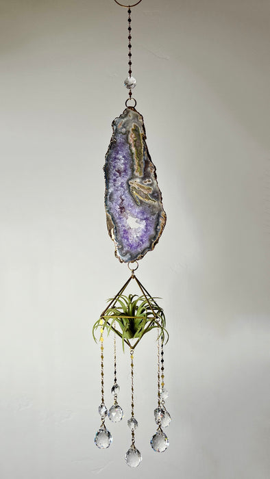 SLICED AMETHYST GEODE SUN CATCHER + GOLD