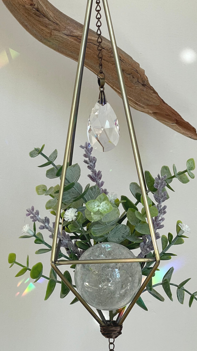 CLEAR QUARTZ SPHERE SUN CATCHER